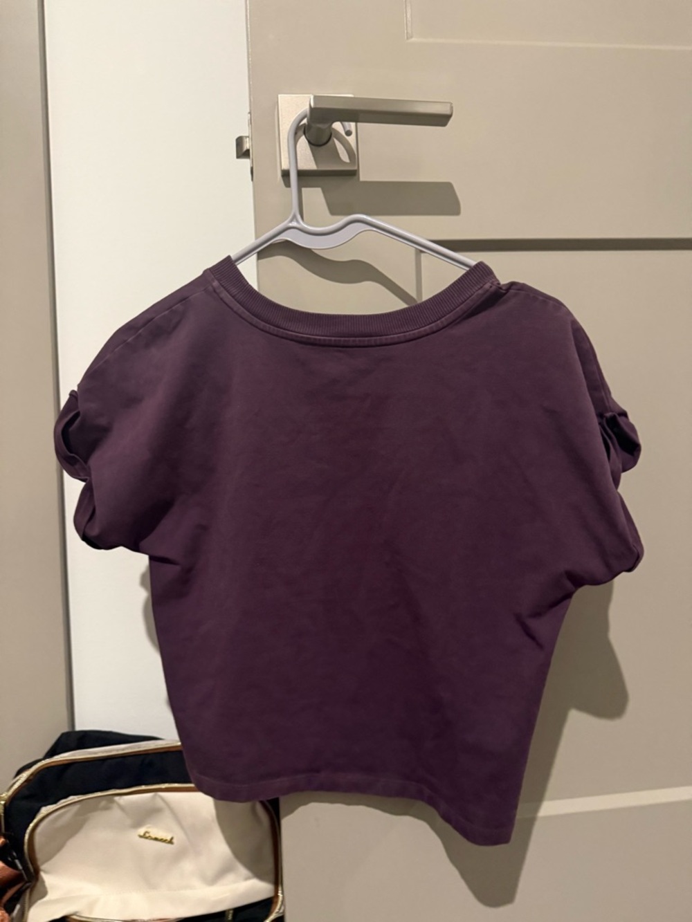 aerie Short Sleeve Crewneck Tee in Plum